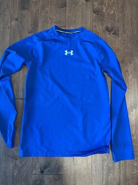 YL Under Armour Blue long sleeve heatgear